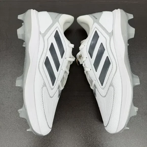 Adizero PureHustle 3 TPU Softball Cleats Adidas White Black Silver IG7137 Sz 9.5 - Picture 7 of 14